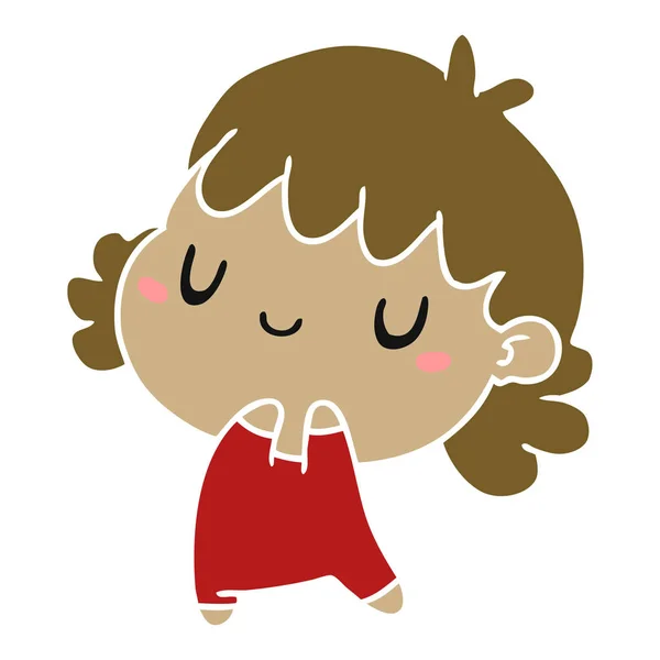 Cartoon of a cute kawaii girl — Stock Vector