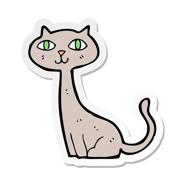 Sticker of a cartoon cat — Stock Vector