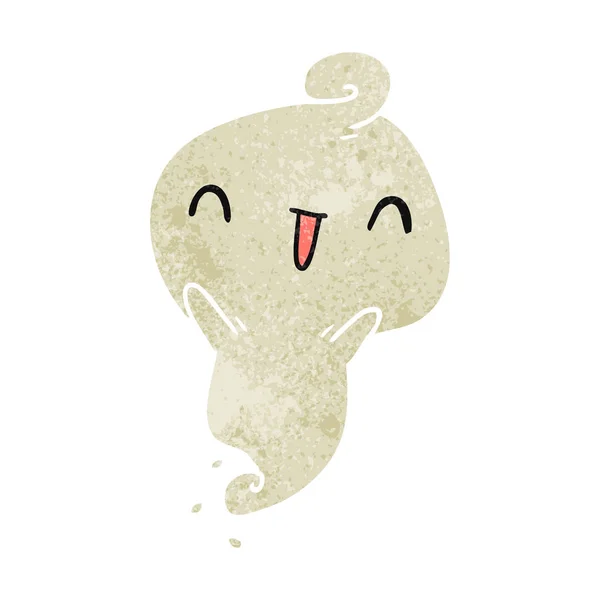 Retro Cartoon Afbeelding Kawaii Schattig Dode Ghost — Stockvector