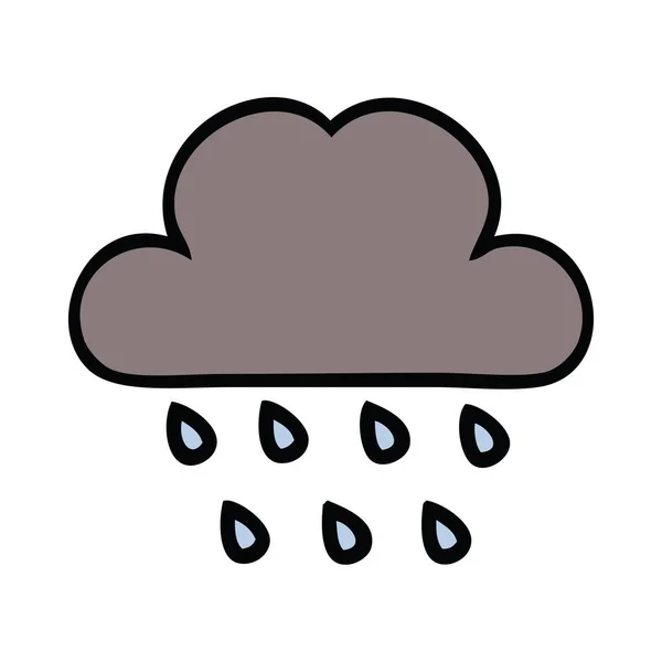 Lindo dibujos animados tormenta lluvia nube — Archivo Imágenes Vectoriales