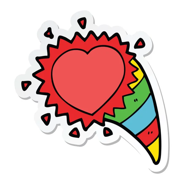 Nálepka symbol srdce lásce kreslený — Stockový vektor