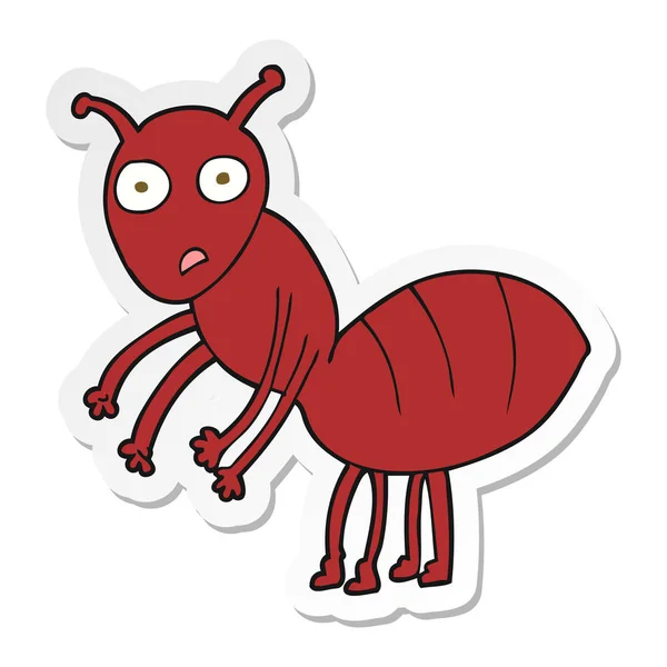 Sticker Voor Een Tekenfilm Ant — Stockvector