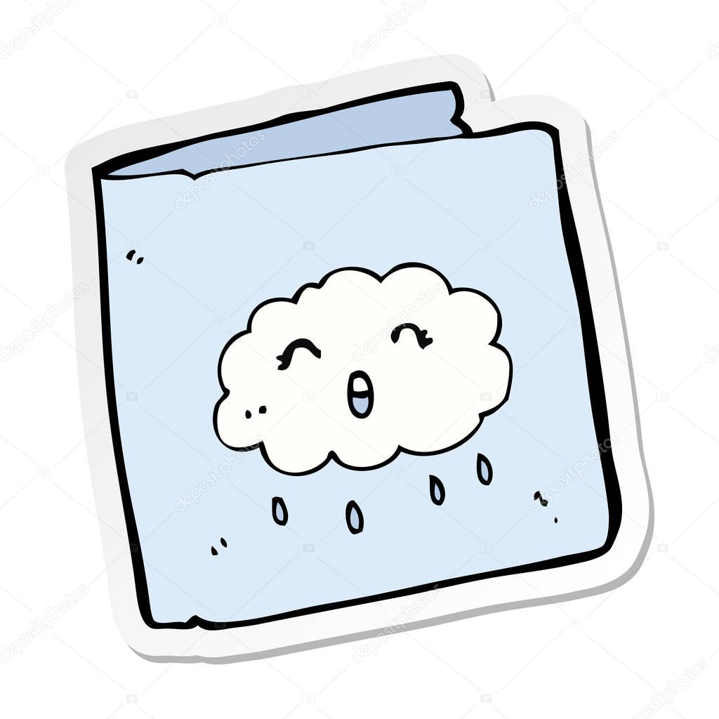 sticker of a cartoon card with cloud pattern