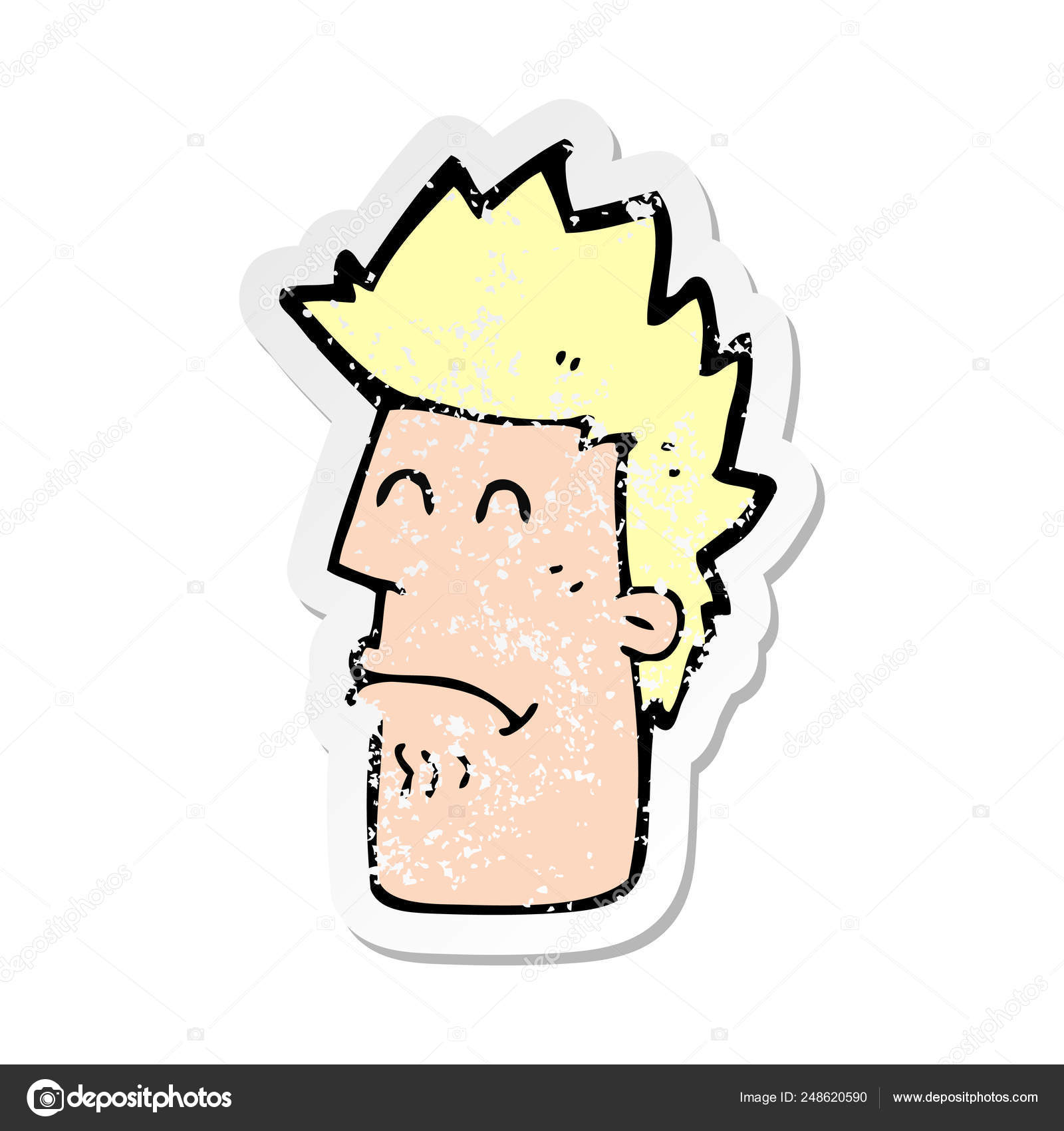 Adesivo Angustiado Retro Homem Dos Desenhos Animados Sentindo Doente Vetor  de ©lineartestpilot 248620590, image size:1600x1700