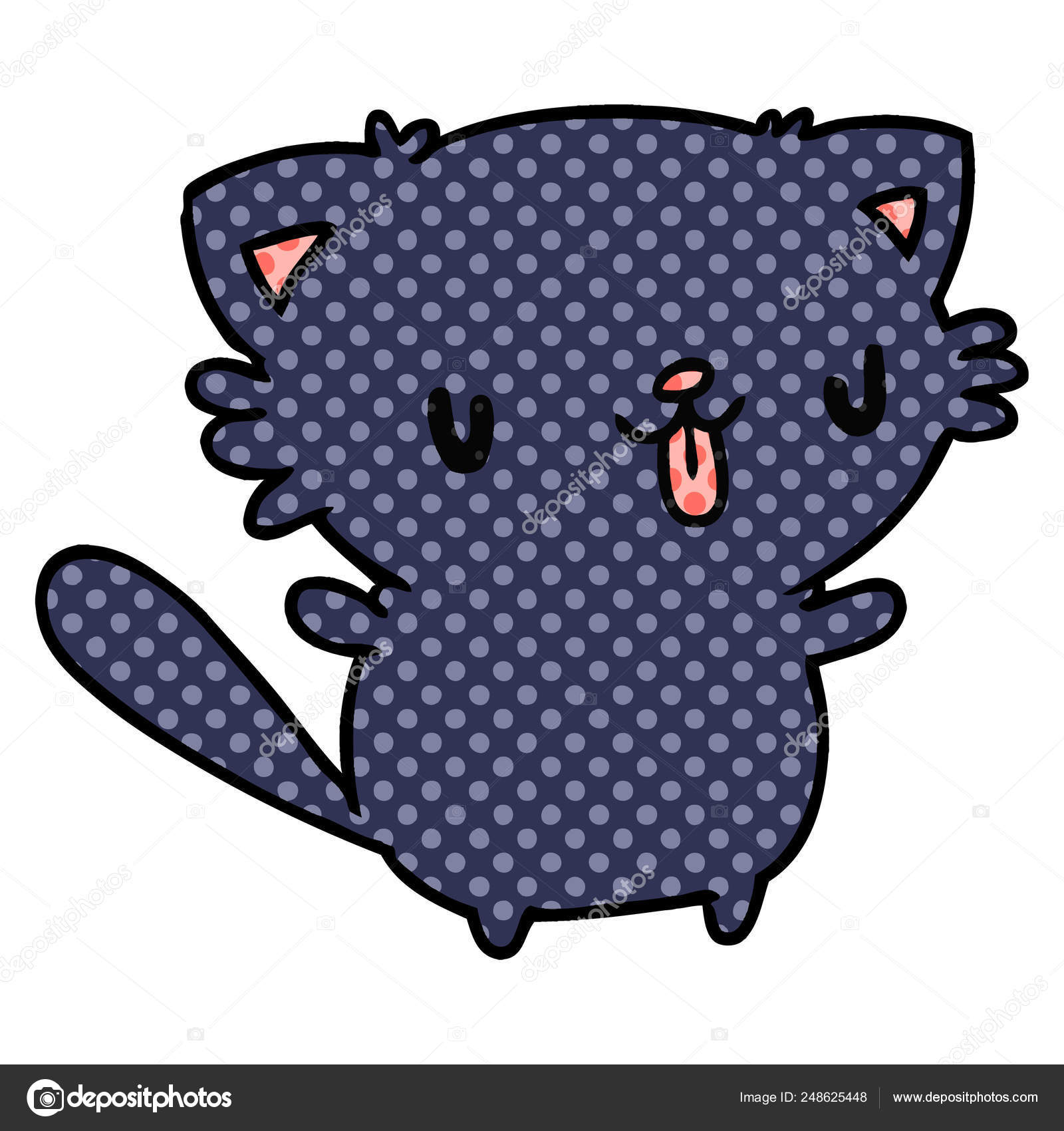 Desenho animado bonito kawaii gato fofo imagem vetorial de lineartestpilot©  248322500