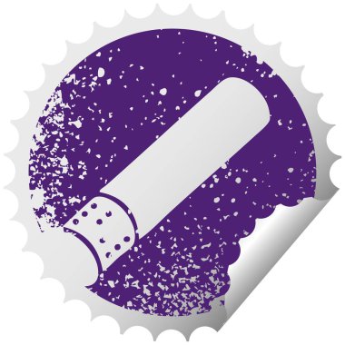 sıkıntılı dairesel peeling etiket sembolü bir sigara sopa