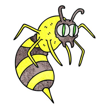 ilginç el çizilmiş karikatür yaban arısı