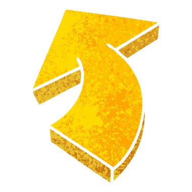 Retro illüstrasyon stil ilginç karikatür oku