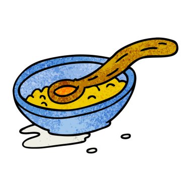 elle çizilmiş karikatür doodle tahıl Bowl dokulu