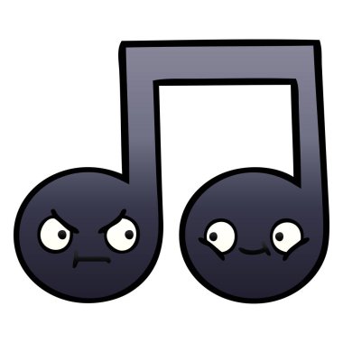 bir nota degrade gölgeli karikatür