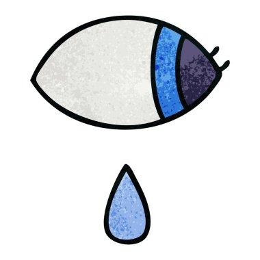 Retro grunge doku karikatür bir yana arıyorsunuz bir ağlayan göz