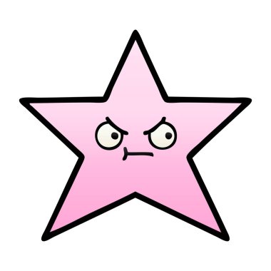 Degrade gölgeli çizgi film yıldız balık