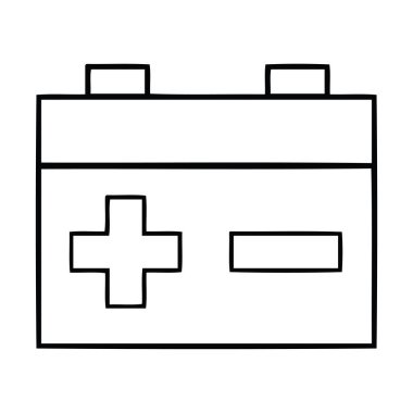 bir akü çizim karikatür