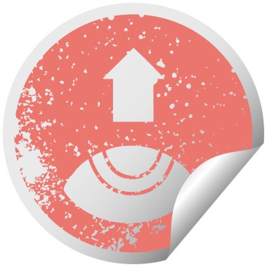 sıkıntılı dairesel peeling etiket sembol ararken bir göz