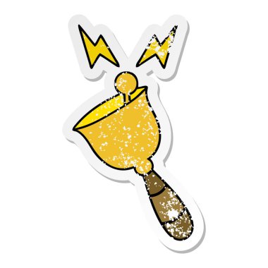 el Zili çalmadan bir sevimli çizgi sıkıntılı etiket