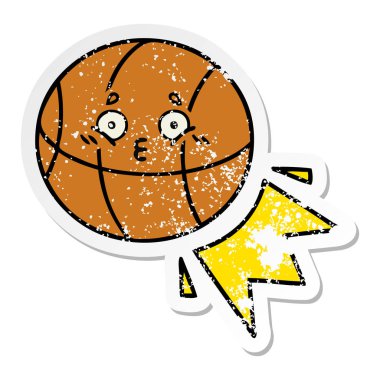 sevimli çizgi basketbol sıkıntılı etiket