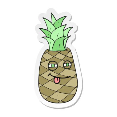 bir çizgi film ananas çıkartması