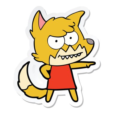 etiket karikatür sırıtan tilki