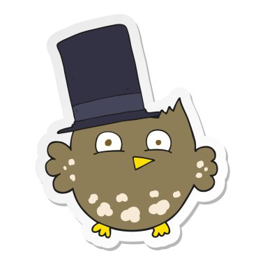 çizgi film Kukumav silindir şapka ile etiket