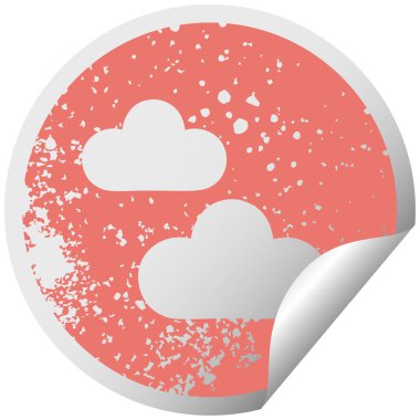 sıkıntılı dairesel peeling etiket sembolü bir kar bulut