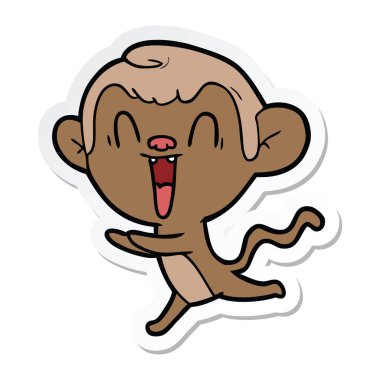 etiket bir karikatür komik maymun