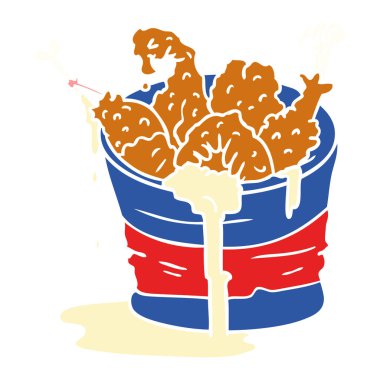 elle çizilmiş karikatür doodle kova kızarmış tavuk