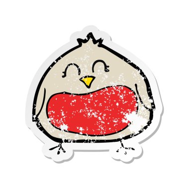 komik karikatür Noel Robin Retro sıkıntılı etiket