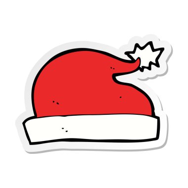 etiket bir karikatür Noel Baba şapkası