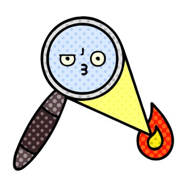 çizgi roman tarzı karikatür bir büyüteç