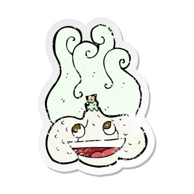 bir karikatür mutlu sarımsak Retro sıkıntılı etiket