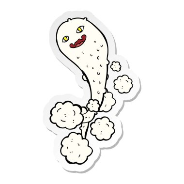 bir çizgi film ürkütücü hayalet etiket