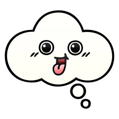 bir düşünce balonu degrade gölgeli karikatür