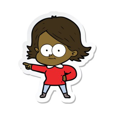 bir mutlu çizgi film kız etiketi