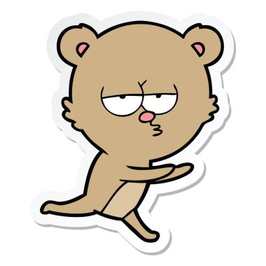 etiket sıkılmış ayı karikatür