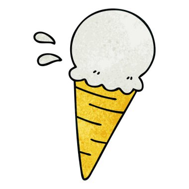 el çekilmiş ilginç karikatür vanilyalı dondurma