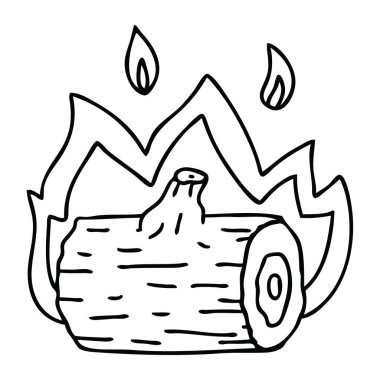 ilginç çizim karikatür kamp ateşi