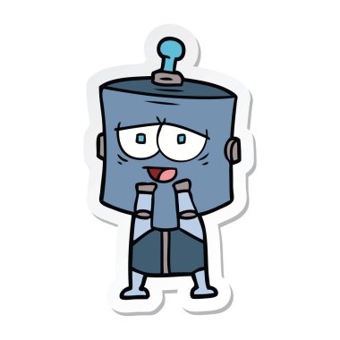 bir çizgi film robot Sticker