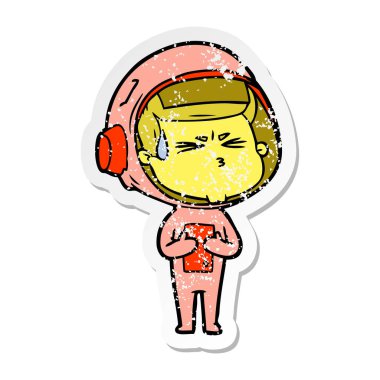 bir karikatür sıkıntılı etiket astronot vurguladı