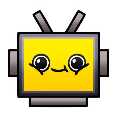 Degrade gölgeli karikatür bir robot baş