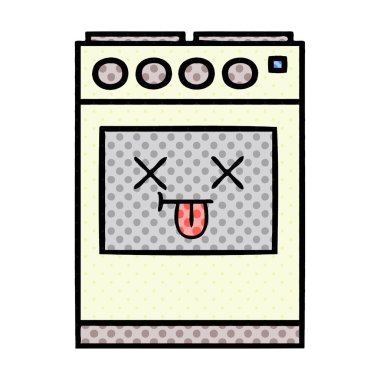 çizgi roman tarzı karikatür bir mutfak fırın