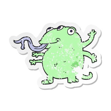 bir çizgi film yabancı Retro sıkıntılı etiket