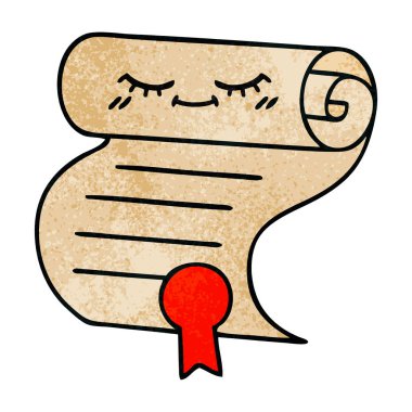 Retro grunge doku karikatür bir sözleşme