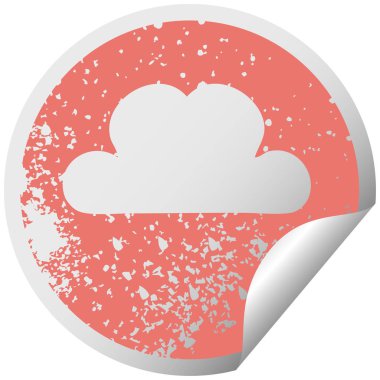 bir yağmur bulutu sıkıntılı dairesel peeling etiket sembolü