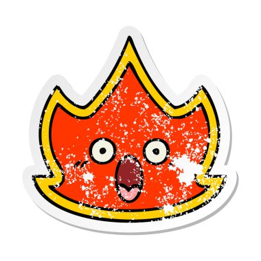 sevimli çizgi ateş sıkıntılı etiket