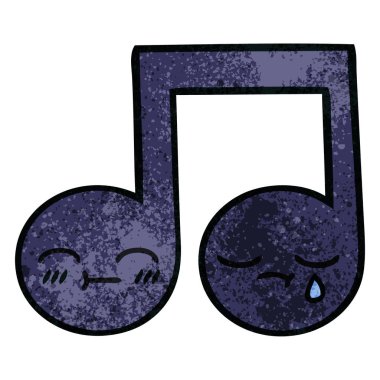 Retro grunge doku karikatür bir nota