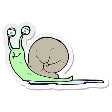 bir çizgi film salyangoz etiket