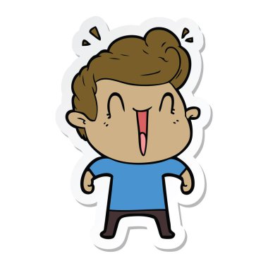 heyecanlı adam çizgi film etiketi