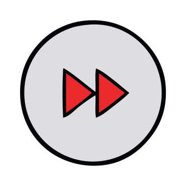 Hızlı ileri bir düğmeye sevimli çizgi