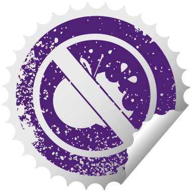 sıkıntılı dairesel peeling etiket sembolü bir sağlıklı yiyecek işareti izin