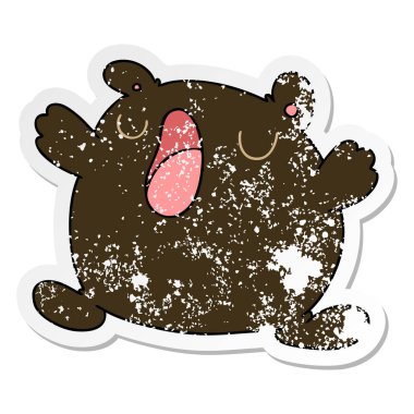 ilginç bir el sıkıntılı etiket çizgi film şarkı ayı çizilmiş